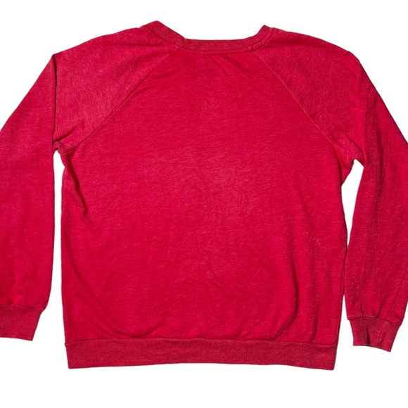 Disney Mickey Mouse Silhouette Gold Boots Crewneck Sweatshirt Red Women’s L - Picture 2 of 5